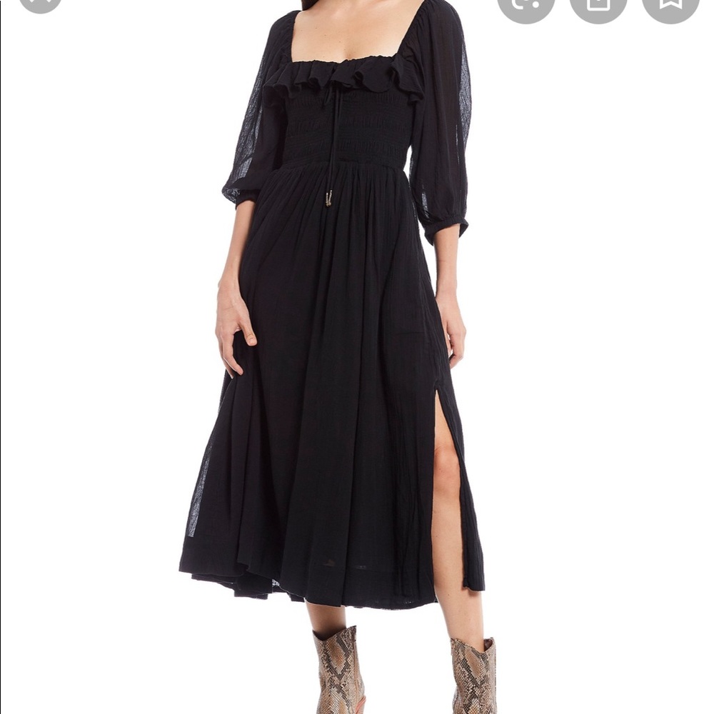 Free People Black Oasis Midi Dress
